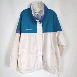 Vintage Columbia Bugaboo 90s Ski Jacket Shell Women’s Colorblock White Teal XL